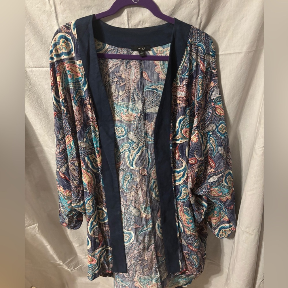 Very J Multicolor Paisley kimono style